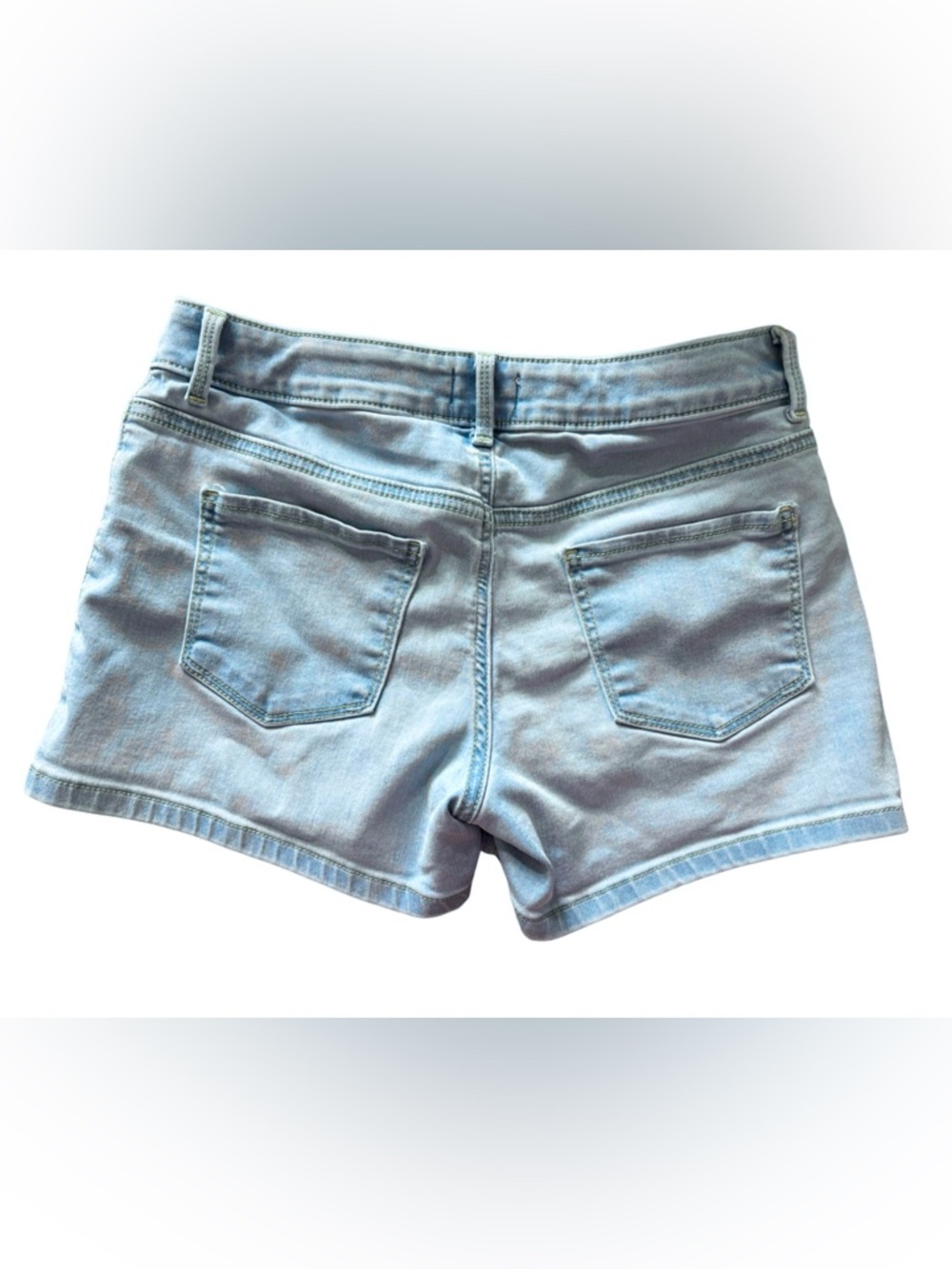 SO Girls Light Wash Denim Shorts Size 16 Mid Rise Stretch Jean Shortie - Picture 2 of 4